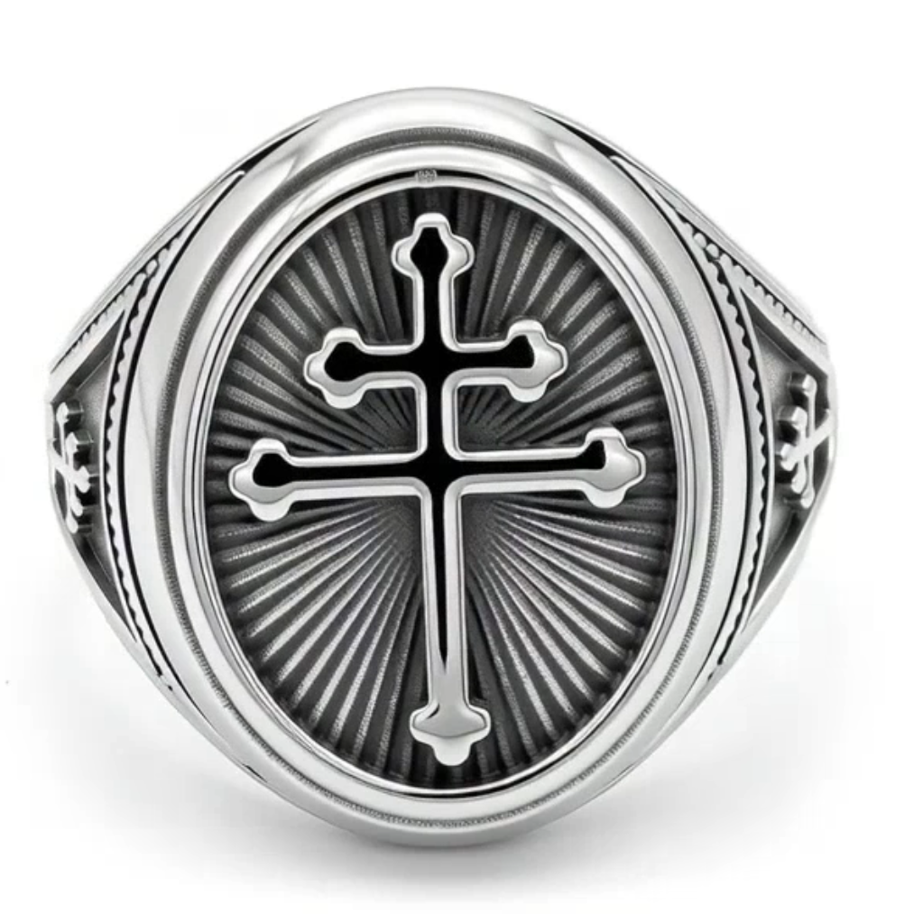 Chevalière homme argent la croix de Lorraine de Jeanne d'Arc