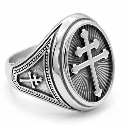 Chevalière homme argent la croix de Lorraine de Jeanne d'Arc