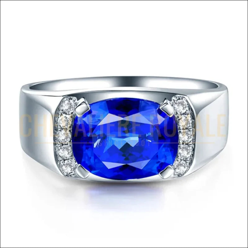 Bague de luxe – Or 18k et tanzanite naturelle certifiée 3.25 carats-Chevaliere-Royale-46
