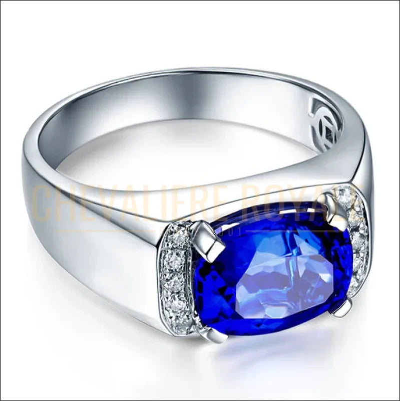 Bague de luxe – Or 18k et tanzanite naturelle certifiée 3.25 carats-Chevaliere-Royale-634