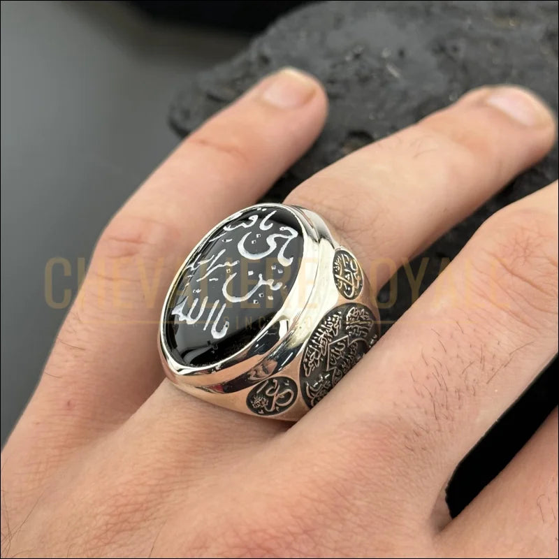 Bague de prière avec versets coraniques et bénédictions-Chevaleire-royale-46