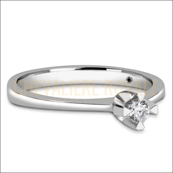 Bague Diamant Solitaire 0,11 Carat en Or 14 Carats - Élégance-Chevaliere Roayle - 