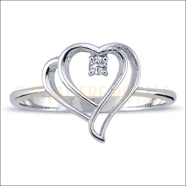 Bague de promesse en Or Blanc 14K - Un Symbole Romantique-Chevaliere Royale1