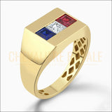 Bague Drapeau Français en Or – Chevalière Sur Mesure Tricolor
