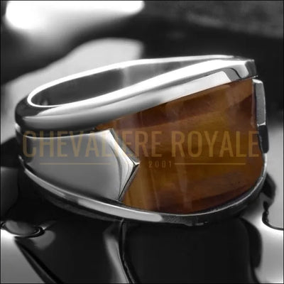 Bague en Argent avec Oeil de Tigre : Alliance de Beauté et de Bienfaits-Chevaliere Royale-