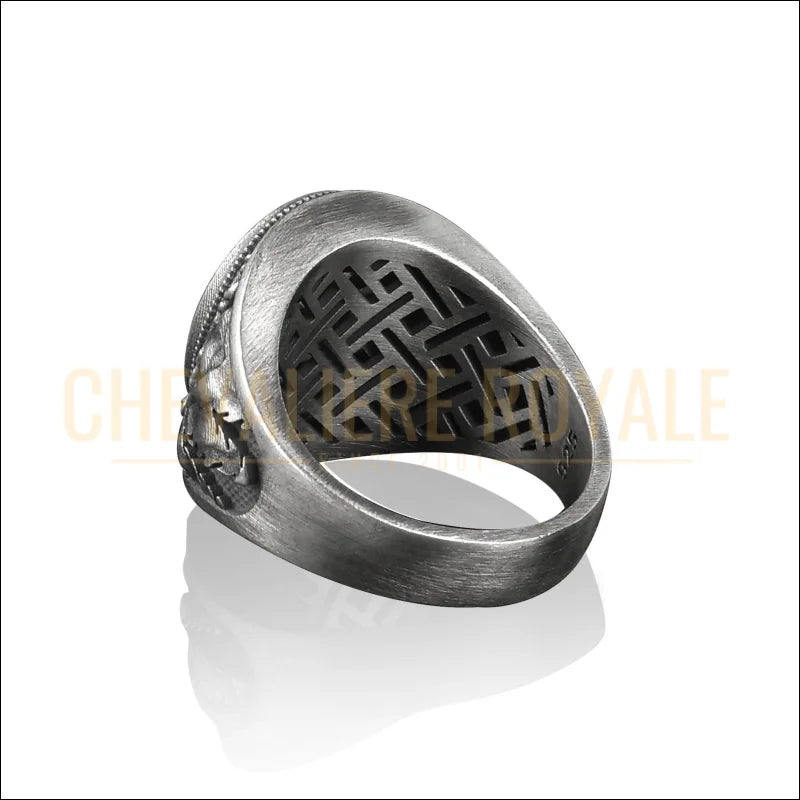 Bague en Argent et Pierre de Cornaline : Hommage à St Michel-Chevaliere Royale-74