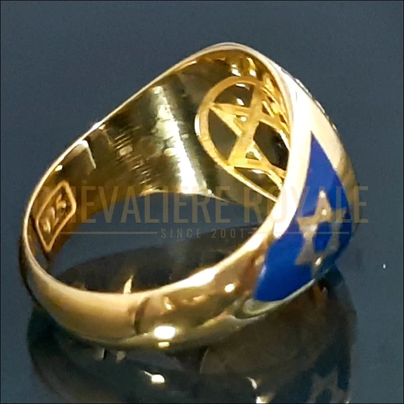 Bague Étoile du Roi David – Or Massif &amp; Émail Bleu Foncé-Chevaliere Royale-39