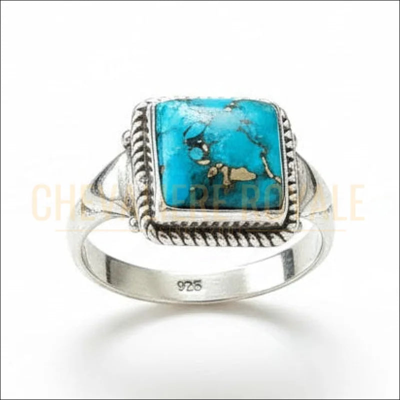 BAGUE-chevaliere-femmes-argent-massif-pierre-turquie-Chevaliere-Royale