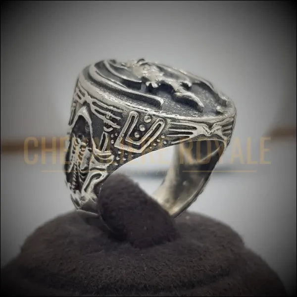 Bague Hollywood Vampires Johnny Depp : Style Vampiresque 3D-Chevaliere ROyale - 95