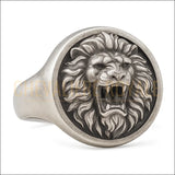 Bague Homme Tête de Lion – Argent Massif, Style Médiéval