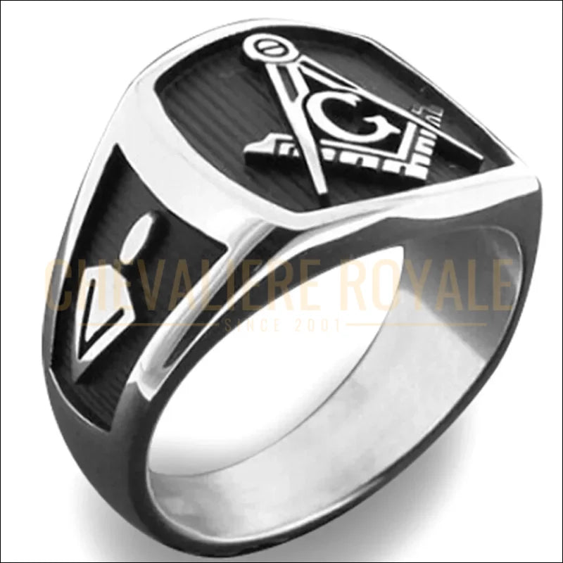 Bague Maçonnique Durable en Acier Inoxydable-Chevaliere-Royale-1