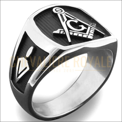 Bague Maçonnique Durable en Acier Inoxydable-Chevaliere-Royale-1