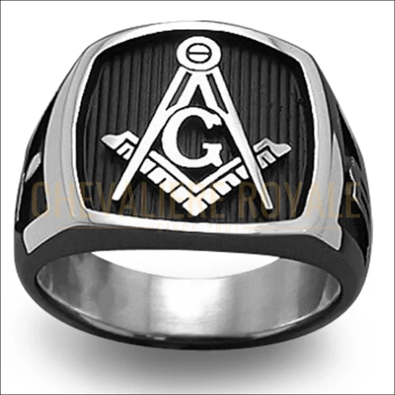 Bague Maçonnique Durable en Acier Inoxydable-Chevaliere-Royale-243