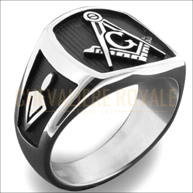 Bague Maçonnique Durable en Acier Inoxydable-Chevaliere-Royale-354