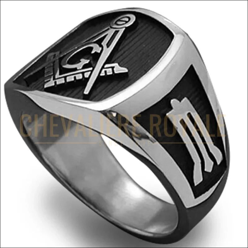 Bague Maçonnique Durable en Acier Inoxydable-Chevaliere-Royale-57