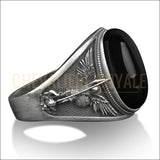 Bague Onyx Noir Archange Saint Michael