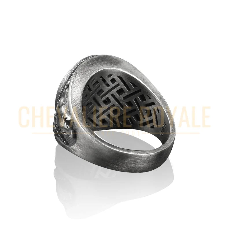 Bague Onyx Noir Archange Saint Michael-Chevaliere-Royale-134