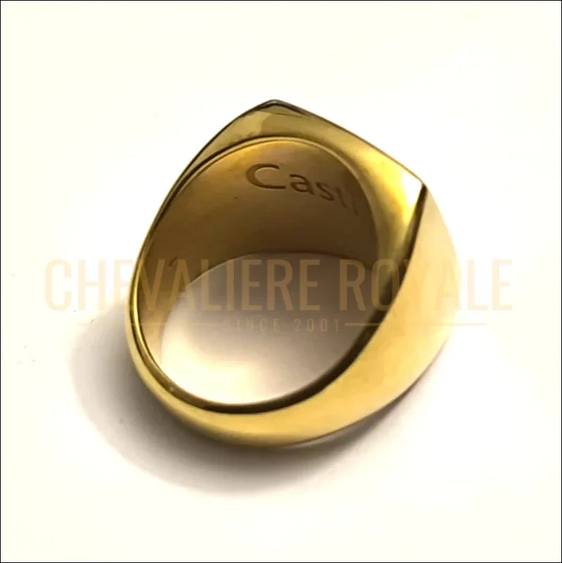 Bague personnalisée plaquée or de forme carrée 15x15