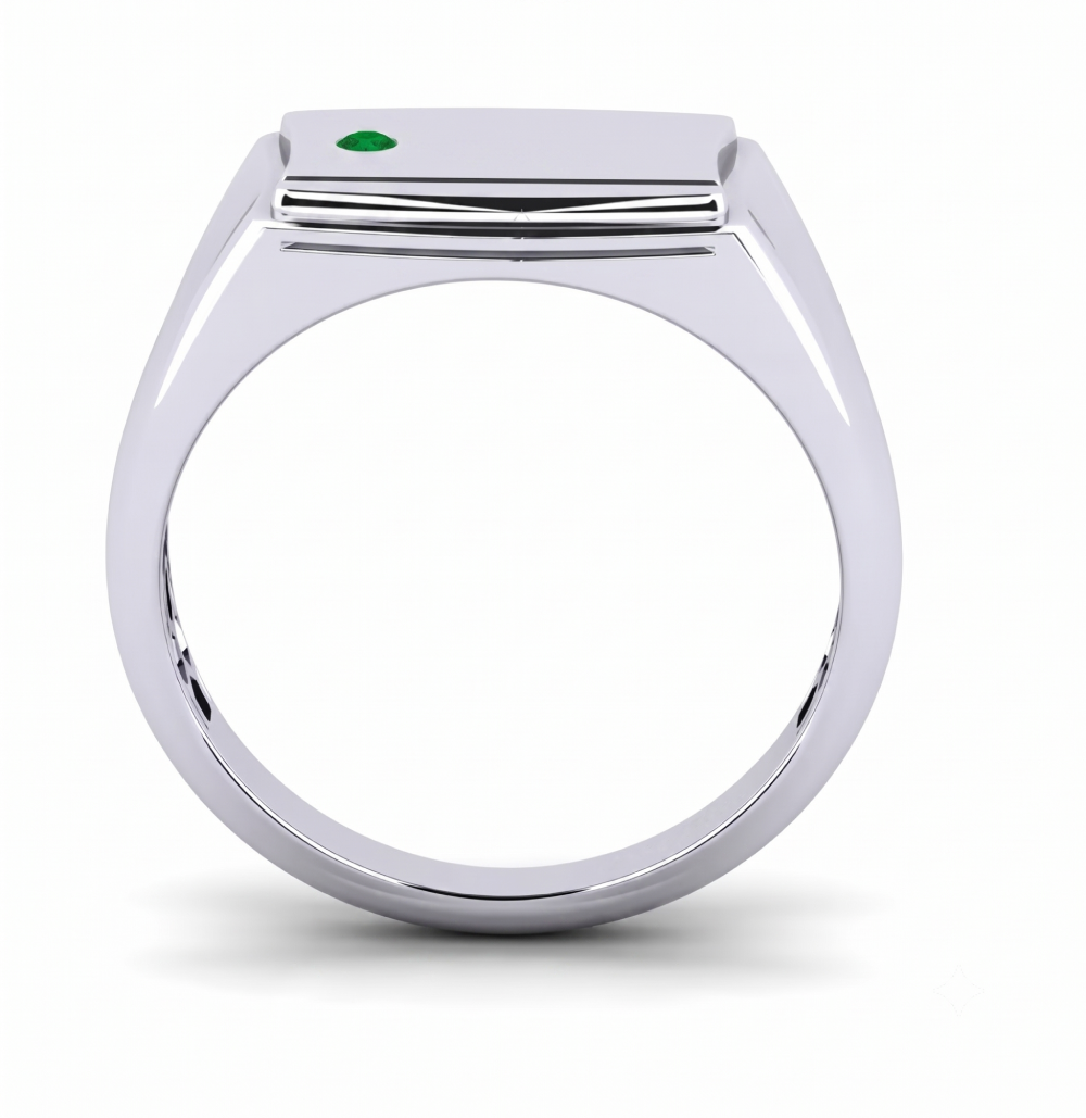 Bague Platine pour Homme avec Émeraude