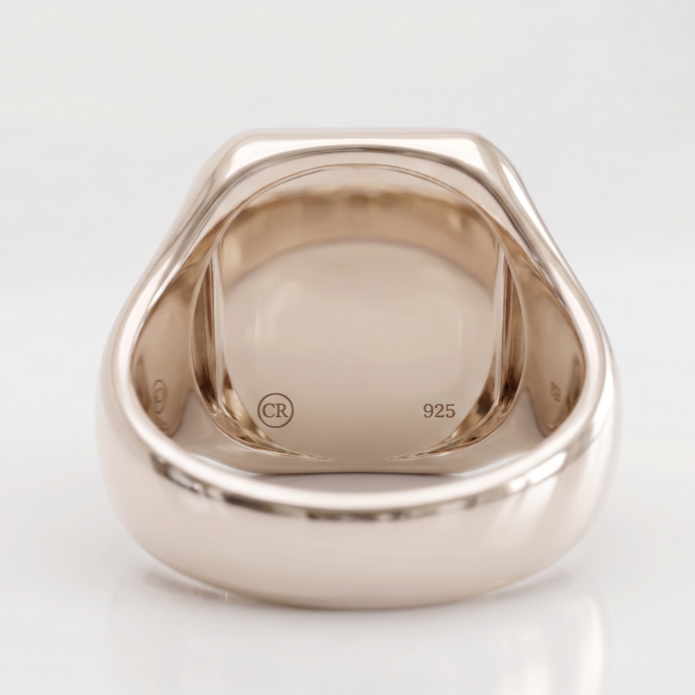Grosse Chevalière 18x18 Carrée Personnalisable Or/Argent