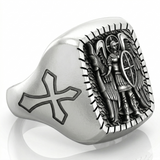 Chevalière chrétienne en argent la représentation de St Michel