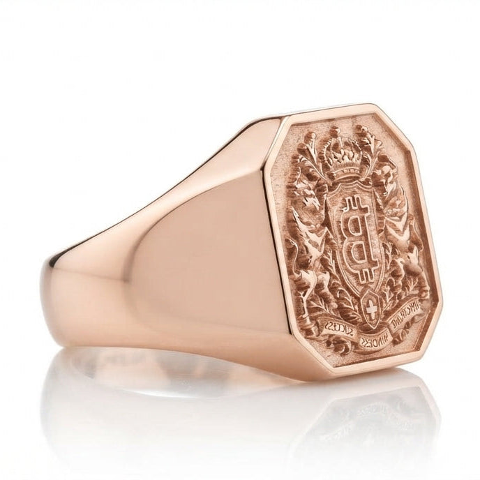 Chevalière personnalisée avec votre blason – Or