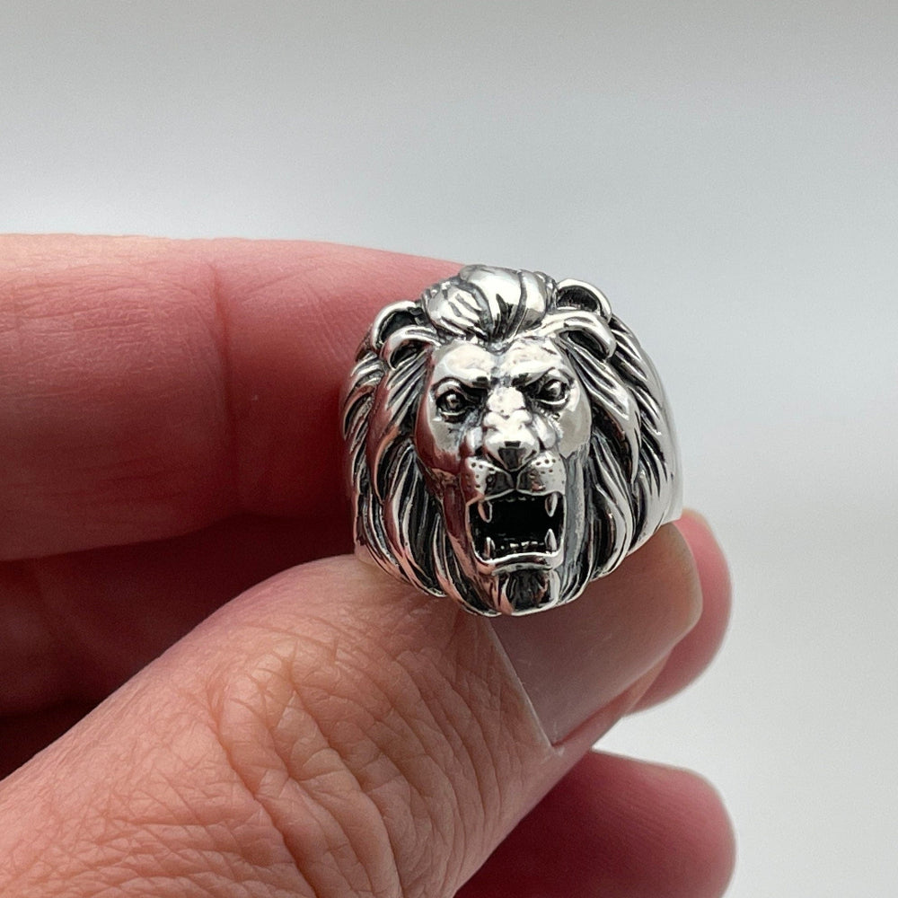 Bague Tête de Lion en Argent Massif | Petite Taille