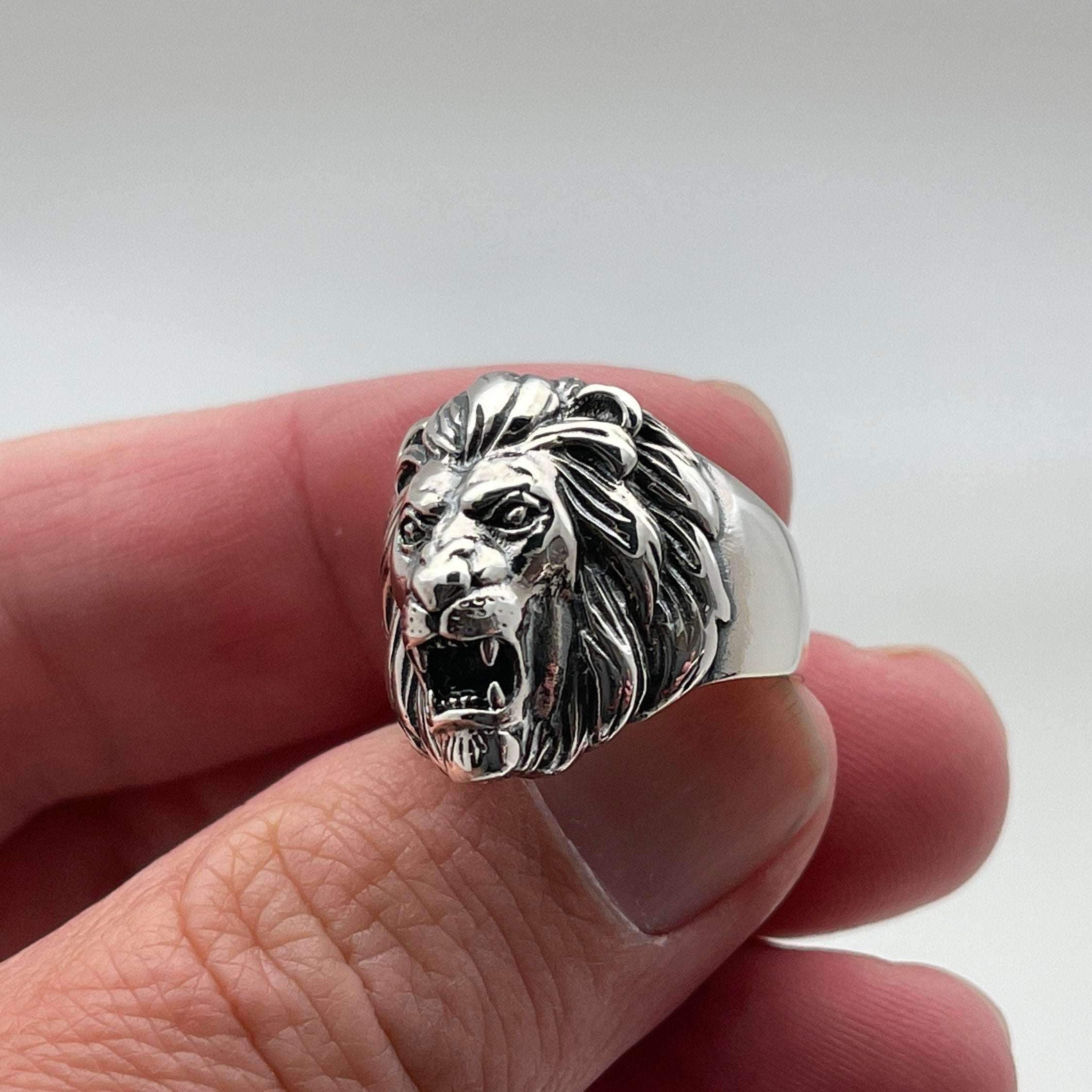Bague Tête de Lion en Argent Massif | Petite Taille