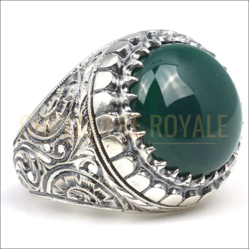 Chevalieres-argent-massif-agate-verte