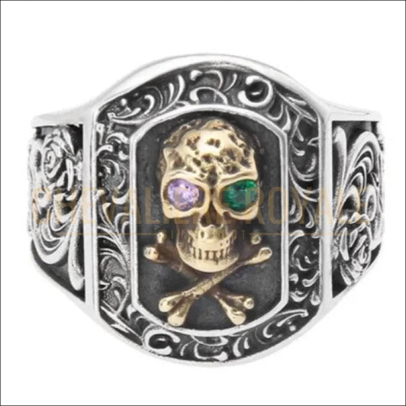 Chevalière Ajustable : Tête de Mort Élégante - Chevaliere Royale - 