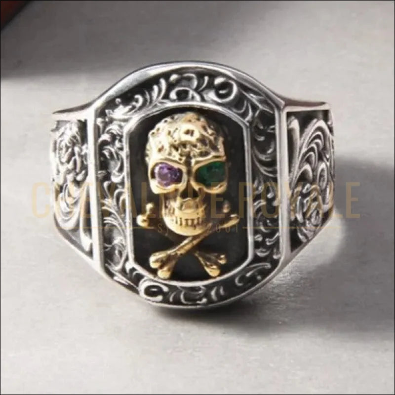 Chevalière Ajustable : Tête de Mort Élégante - Chevaliere Royale - 85
