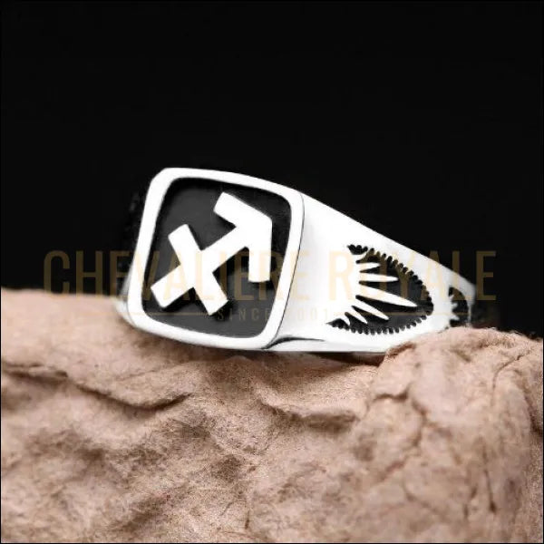 Bague Chevalière argent12 signe du zodiaque pour homme et femme sagiterre