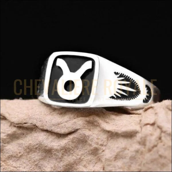 Bague Chevalière argent12 signe du zodiaque pour homme et femme toreau