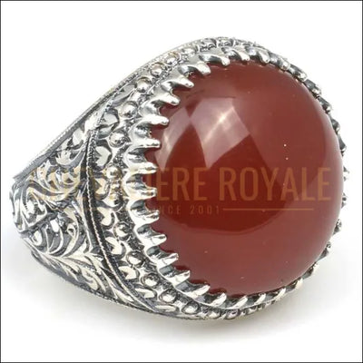 chevaliere-argent-homme-artisanale-luxe-agate-rouge_1