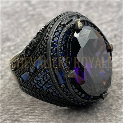 Chevalière Argent Améthyste : Cadeau Parfait pour les Hommes-Chevaliere Royale -