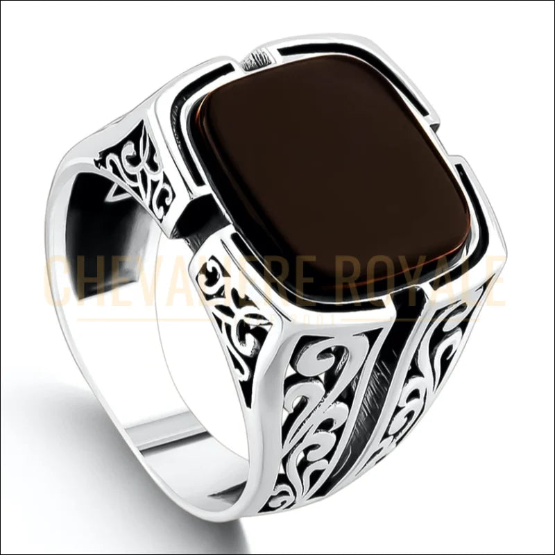 Chevaliere argent noir hotsell