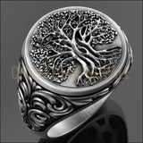Chevalière argent avec le symbole de l'arbre de vie