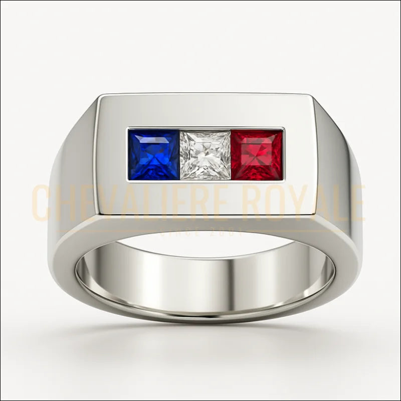 bague-chevaliere-drapeau-francaise-avec-pierre-chevaliere-royale