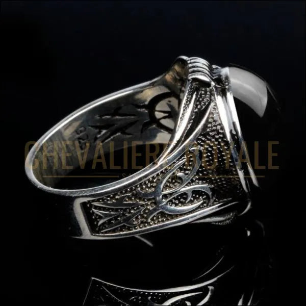 Chevalière homme argent fine motif géométrique Influences Chevalière homme argent fine motif géométrique Influences