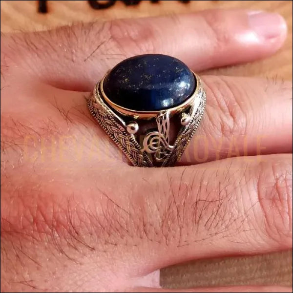 chevaliere-argent-homme-lapis-lazuli-islamique-musulman-ottoman