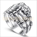Chevalière argent homme et femme main squelette rétro vintage