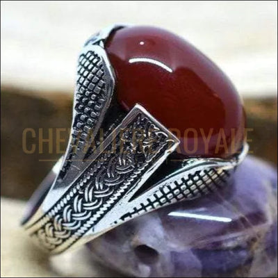 Chevalière argent homme pierre agate sensation de douceur
