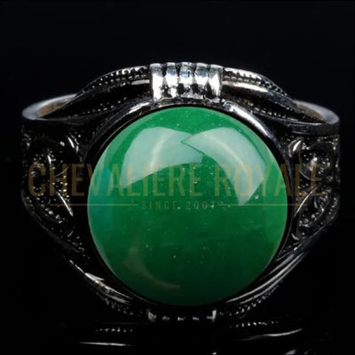 bague-chevaliere-argent-homme-agate-verte-pas-cher