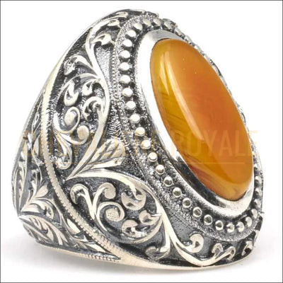 chevalieres-argent-massif-pierre-jaune-ambre