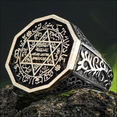 Bague Chevalière argent massif le symbole hébreu l'étoile de David
