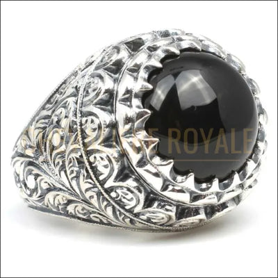 Chevalière argent massif nouveau design de pierre d’onyx 