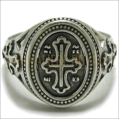 Bague chevalière massif pour femme et homme motif croix