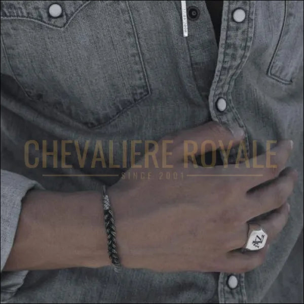 Chevalière en argent pour homme personnalisée avec la taille ajustable