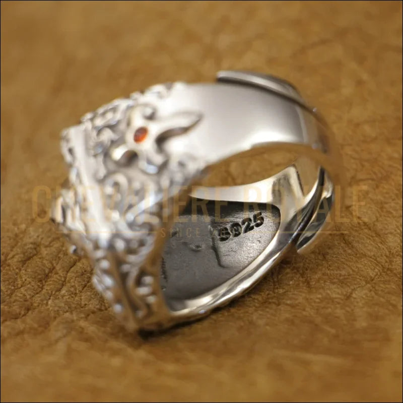 Chevalière argent vierge marie - bijou religieux pour homme