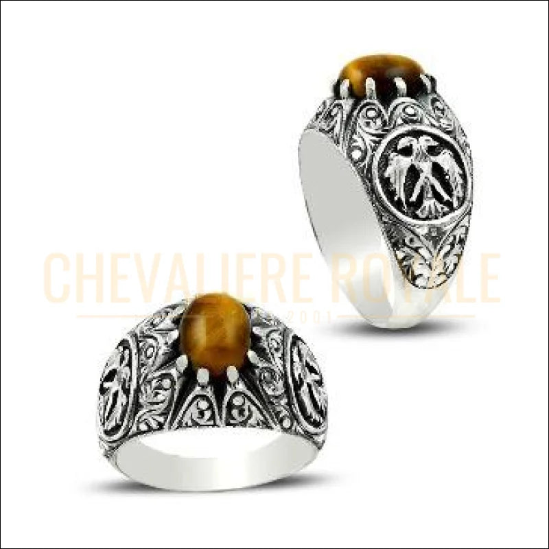 OIDEA Bague En Argent œil De Tigre Pour Homme : Vintage Carré œil De Tigre Pierre Chevalière En Acier Inoxydable Classique Rétro Charme Pour Homme Bague Bague Bijoux Cadeau Pour Hommes Ami